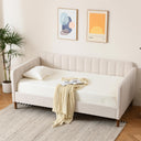 Twin Size Upholstered Daybed with Adjustable Backrest