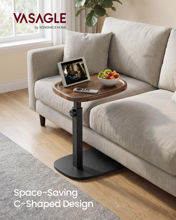 C-Shape Side Table with Adjustable Height