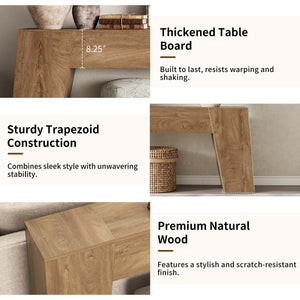 78" Sofa Console Table – Natural Oak