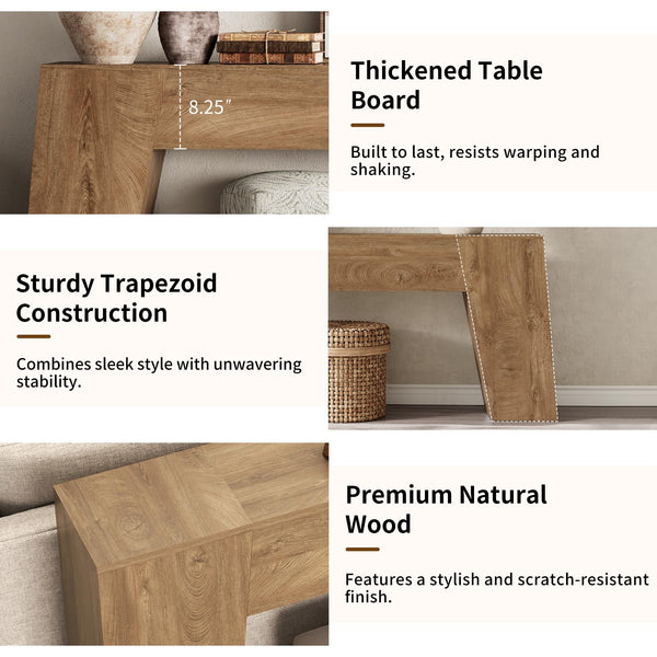 78" Sofa Console Table – Natural Oak