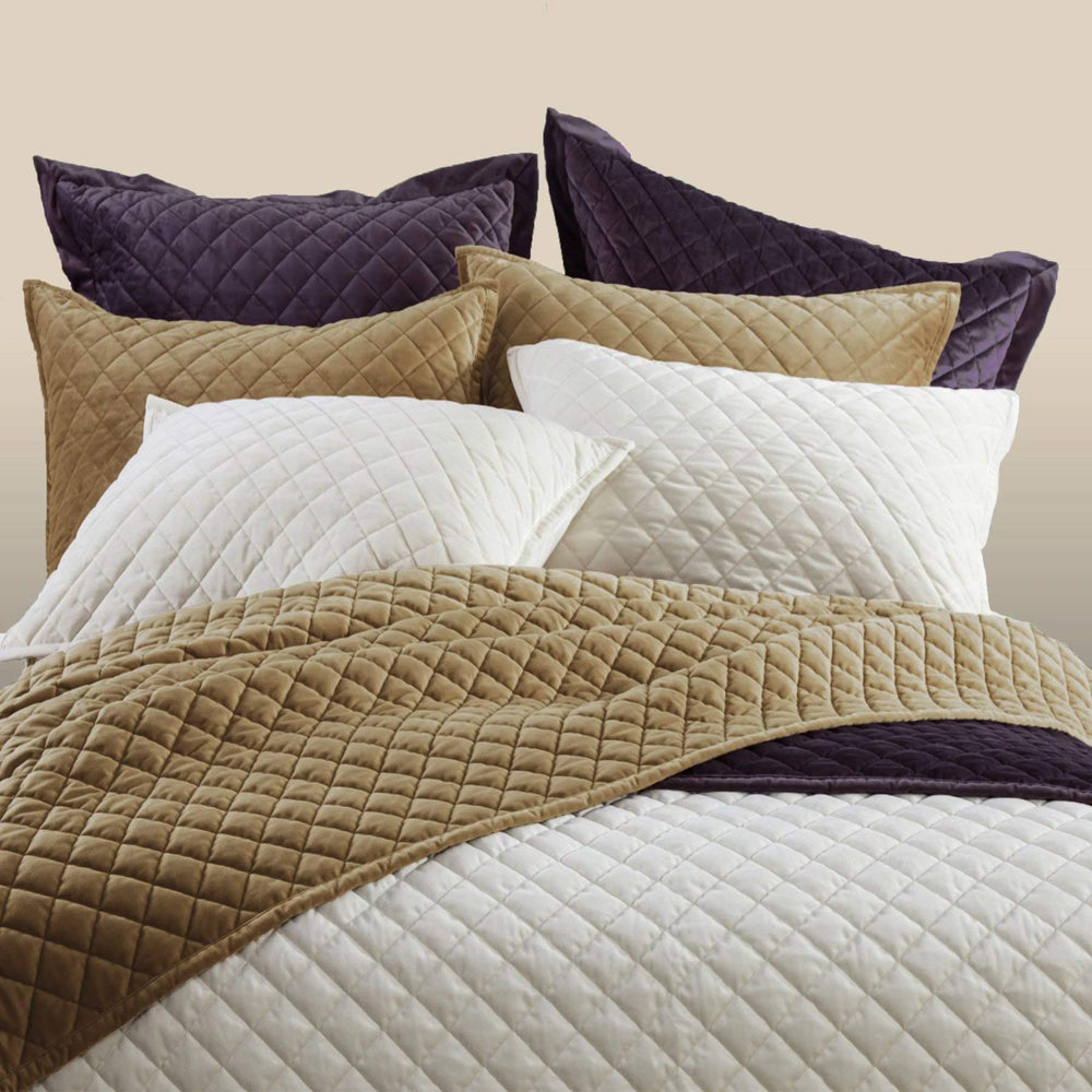 Velvet Diamond Quilted King Pillow Shams – Amethyst, Set of 2