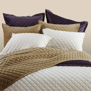 Velvet Diamond Quilted King Pillow Shams – Amethyst, Set of 2