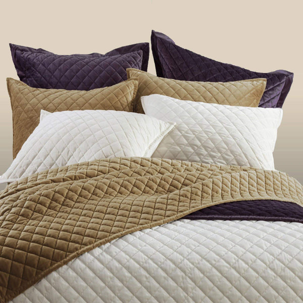 Velvet Diamond Quilted King Pillow Shams – Amethyst, Set of 2