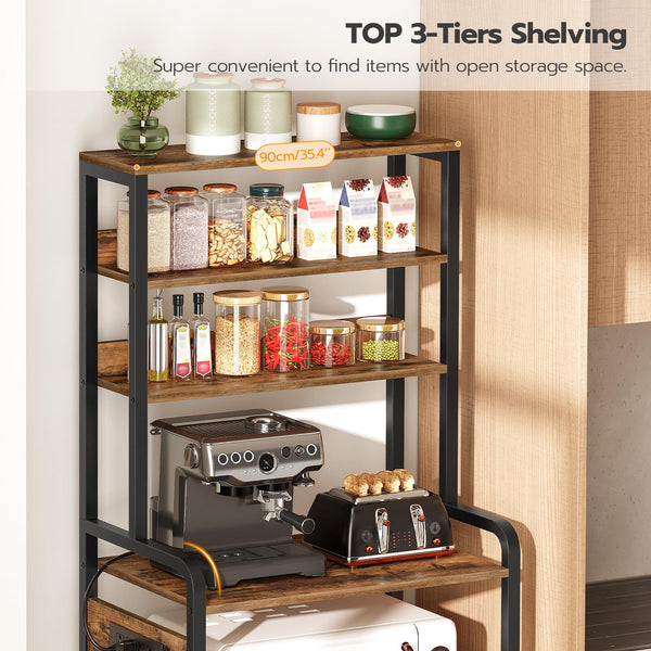 7-Tier Baker's Rack with Power Outlets & Microwave Stand