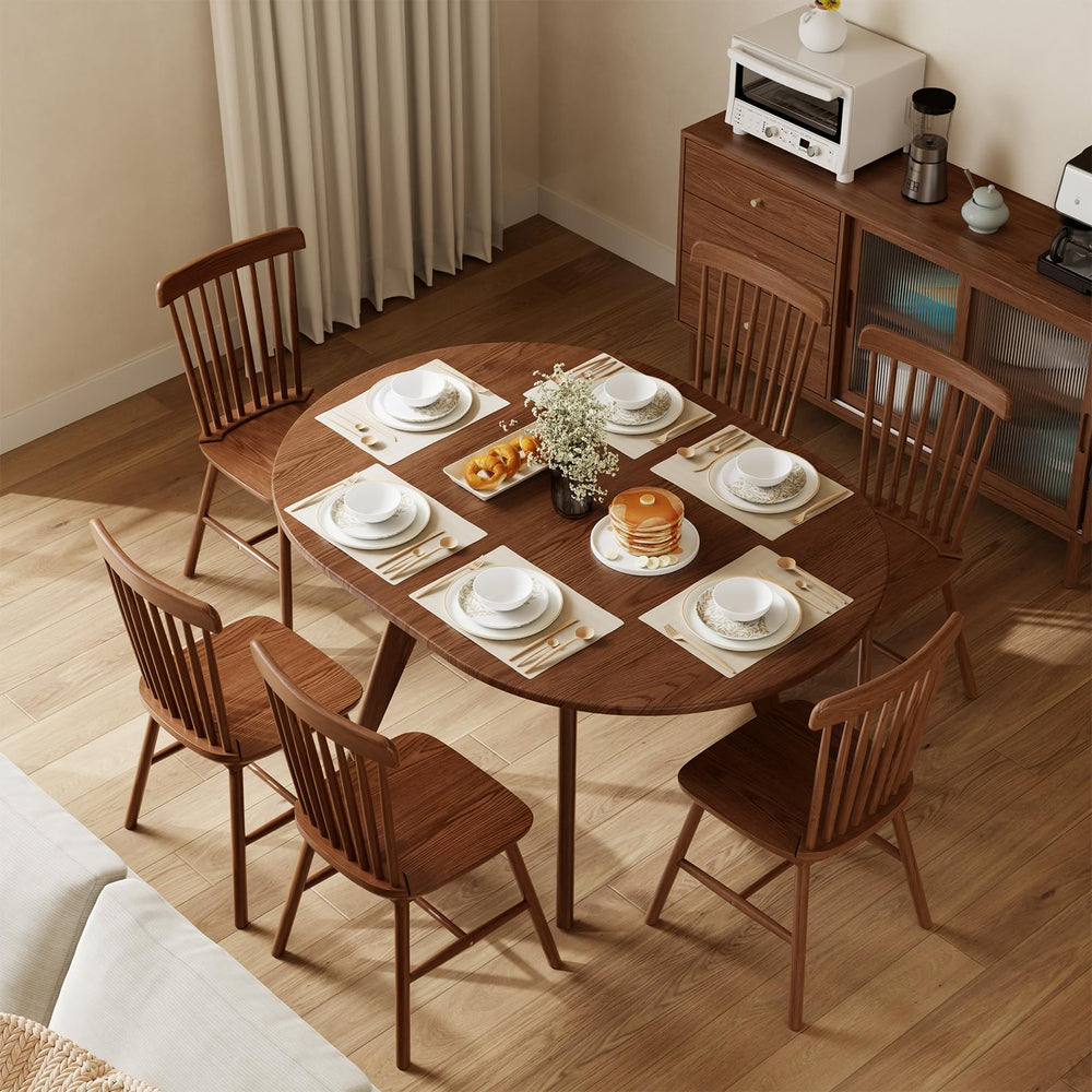 Solid Wood Expandable Round Dining Table