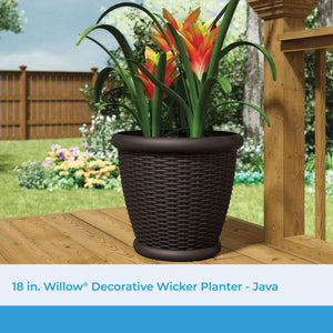 Wicker Planter Pot — Indoor & Outdoor, 16" & 18"