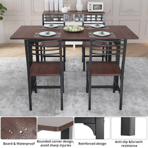 Extendable Dining Table Set with 4 Chairs for 4–6 People