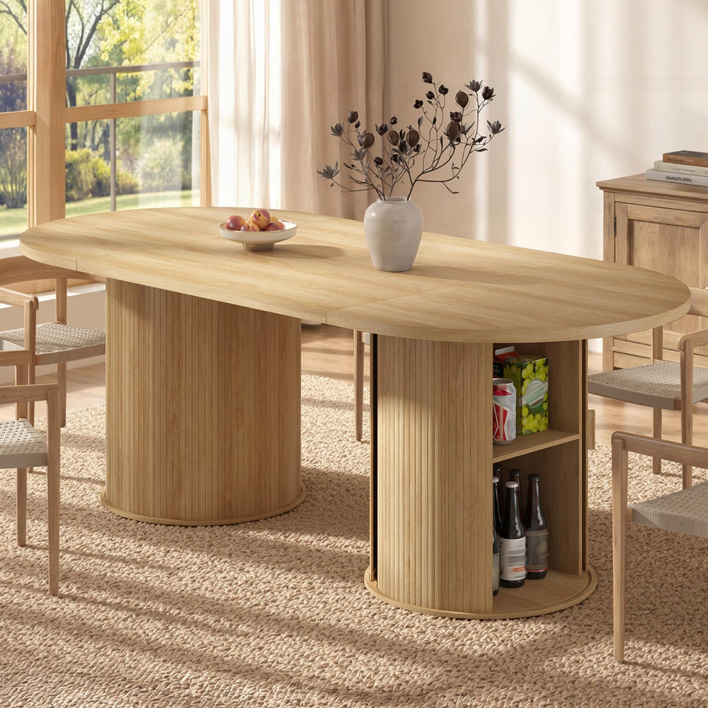 Oval Dining Table with Hidden Storage, Seats 6–8