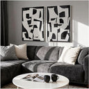 Large Abstract Wall Art Set of 2 – 24x36 Inch Framed Sandstone Canvas