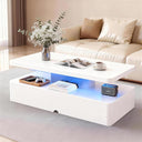 LED Coffee Table with Storage & Color Lights