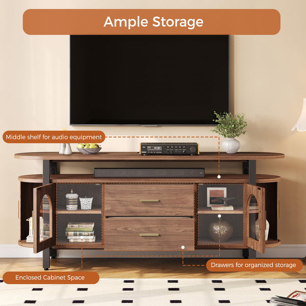 Mid-Century TV Stand for TVs up to 70 with Storage
