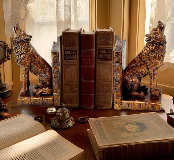 Wolf Bookends Set of 2