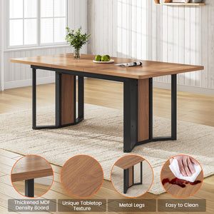 5-Piece Extendable Dining Table Set with Cushion Chairs
