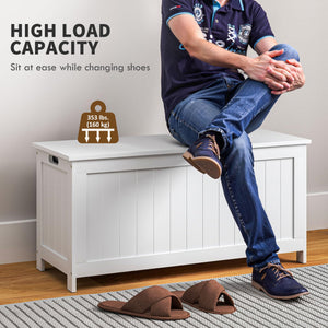 Storage Bench with Safety Hinges & Cut-Out Handles