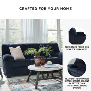 Contemporary Corduroy Sofa – 3-Seat Living Room Couch