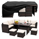 7-Piece Outdoor Wicker Patio Dining Set with Ottoman