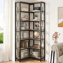 7-Tier Industrial Corner Bookshelf