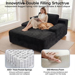 67" Oversized Corduroy Boneless Lounge Chair