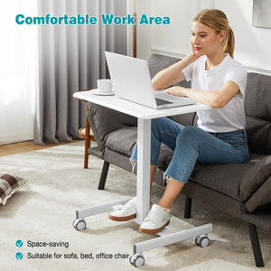 Mobile Height-Adjustable Standing Desk with Wheels