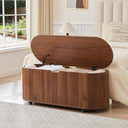 Fluted Oval Storage Bench with Lift Top & Wheels