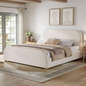 Upholstered Platform Bed Frame with Headboard