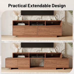 Extendable TV Stand 63"-94.5" with Storage Cabinets & Cable Management
