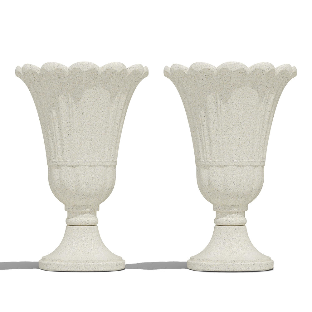 Tall Planters for Outdoor Plants Set of 2 with Drainage Holes