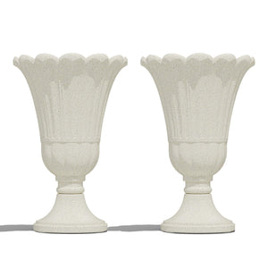 Tall Planters for Outdoor Plants Set of 2 with Drainage Holes