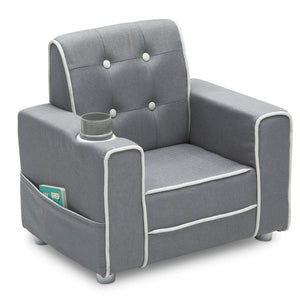 Kids Upholstered Chair with Cup Holder and Storage Pockets
