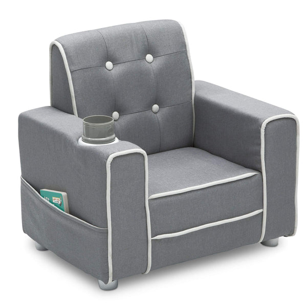Kids Upholstered Chair with Cup Holder and Storage Pockets