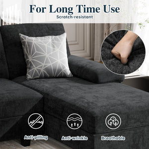 U-Shaped Sectional Sofa with Double Chaise – 4-Seat Living Room Couch