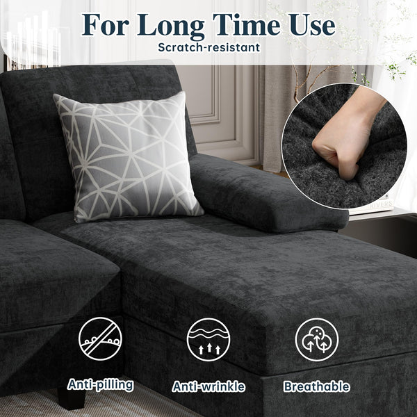 U-Shaped Sectional Sofa with Double Chaise – 4-Seat Living Room Couch