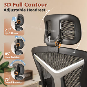 Ergonomic Office Chair with Footrest & Adjustable Lumbar Support