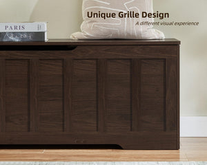 Extra Large Storage Chest Bench with Safety Hinges – 51.2" Wooden Trunk