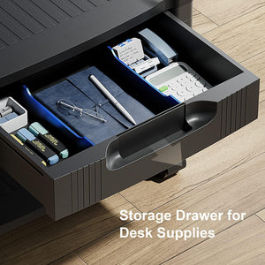 Printer Stand with Cable Management & Storage Drawer