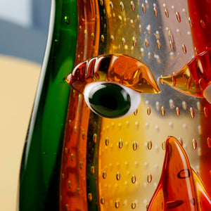 Murano-Style Art Glass Face Sculpture — Hand Blown Decorative Figurine
