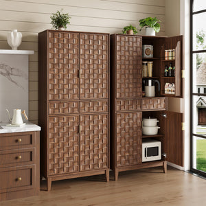 71" Tall Pantry Cabinet with Doors, Drawers & Adjustable Shelves