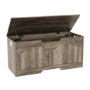 Retro Wooden Storage Bench with Safety Hinges