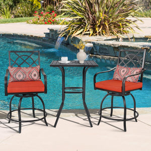 Outdoor Bar Height Bistro Table with Umbrella Hole