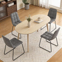 63" Oval Dining Table for 4–6 – Mid-Century Modern with Solid Wood Legs