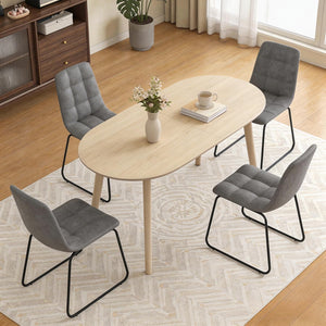 63" Oval Dining Table for 4–6 – Mid-Century Modern with Solid Wood Legs