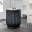 Round Resin Accent Side Table & Garden Stool, 17.5"H