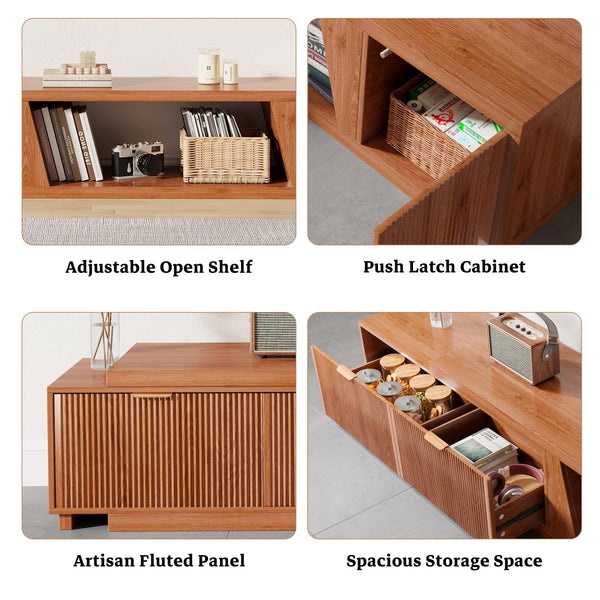 Extendable TV Stand with Storage Cabinet