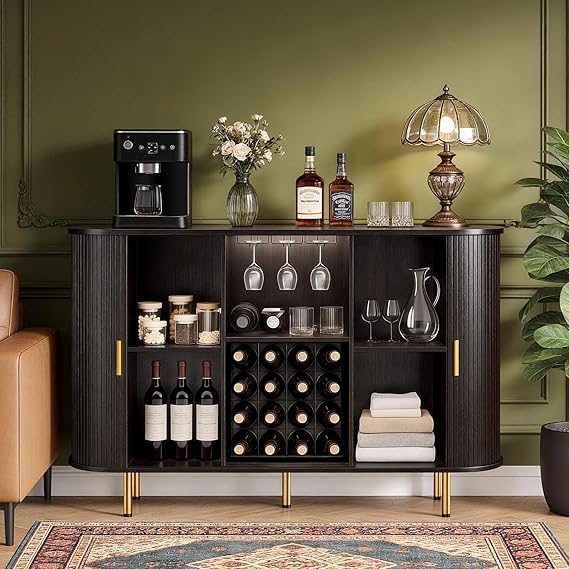 55" Wine Bar Cabinet with LED Lights