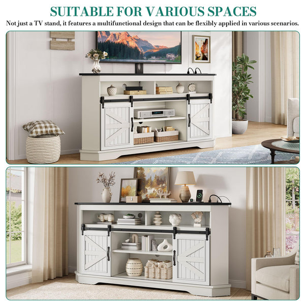 Corner TV Stand with Power Outlet & Storage for 70 Inch TV