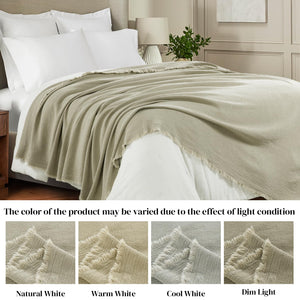 Oversized Linen Blanket – Lightweight Breathable Throw for Bed & Sofa