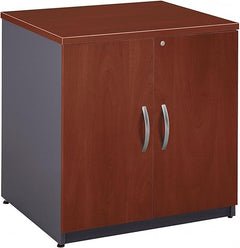 2-Door Wood Storage Cabinet with Lock & Adjustable Shelf