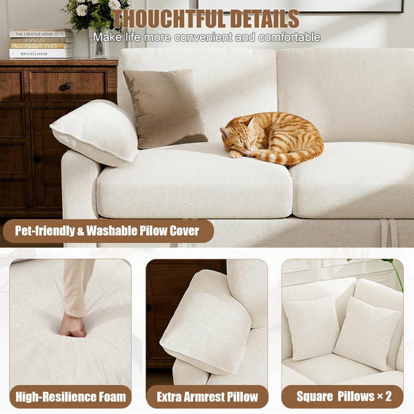 L-Shaped Sectional Sleeper Sofa with Pull-Out Bed and Storage