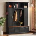 Farmhouse Hall Tree with Bench & Shoe Storage