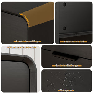 Modern 2-Drawer Nightstand with Curved Edges